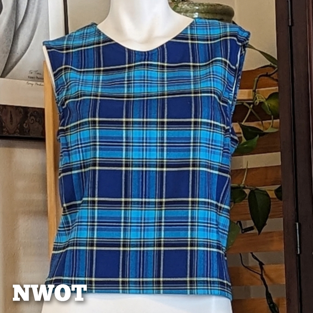 🆕Valerie Stevens Sport Sleeveless Plaid Top